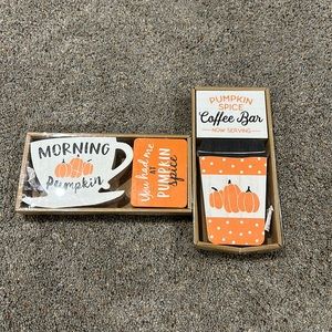 Morning Coffee Pumpkin Decor.